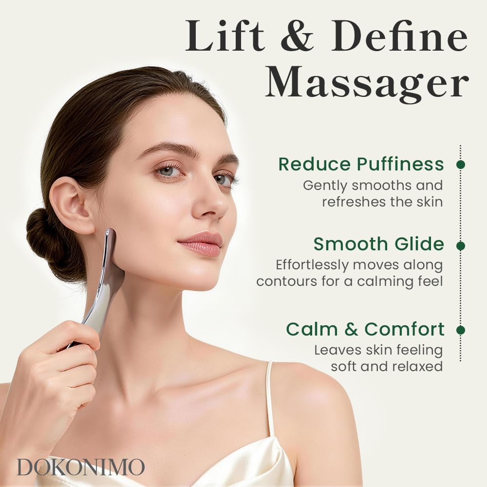 DOKONIMO Gua Sha Tool，Ergonomic Handheld Stainless Steel Tool
